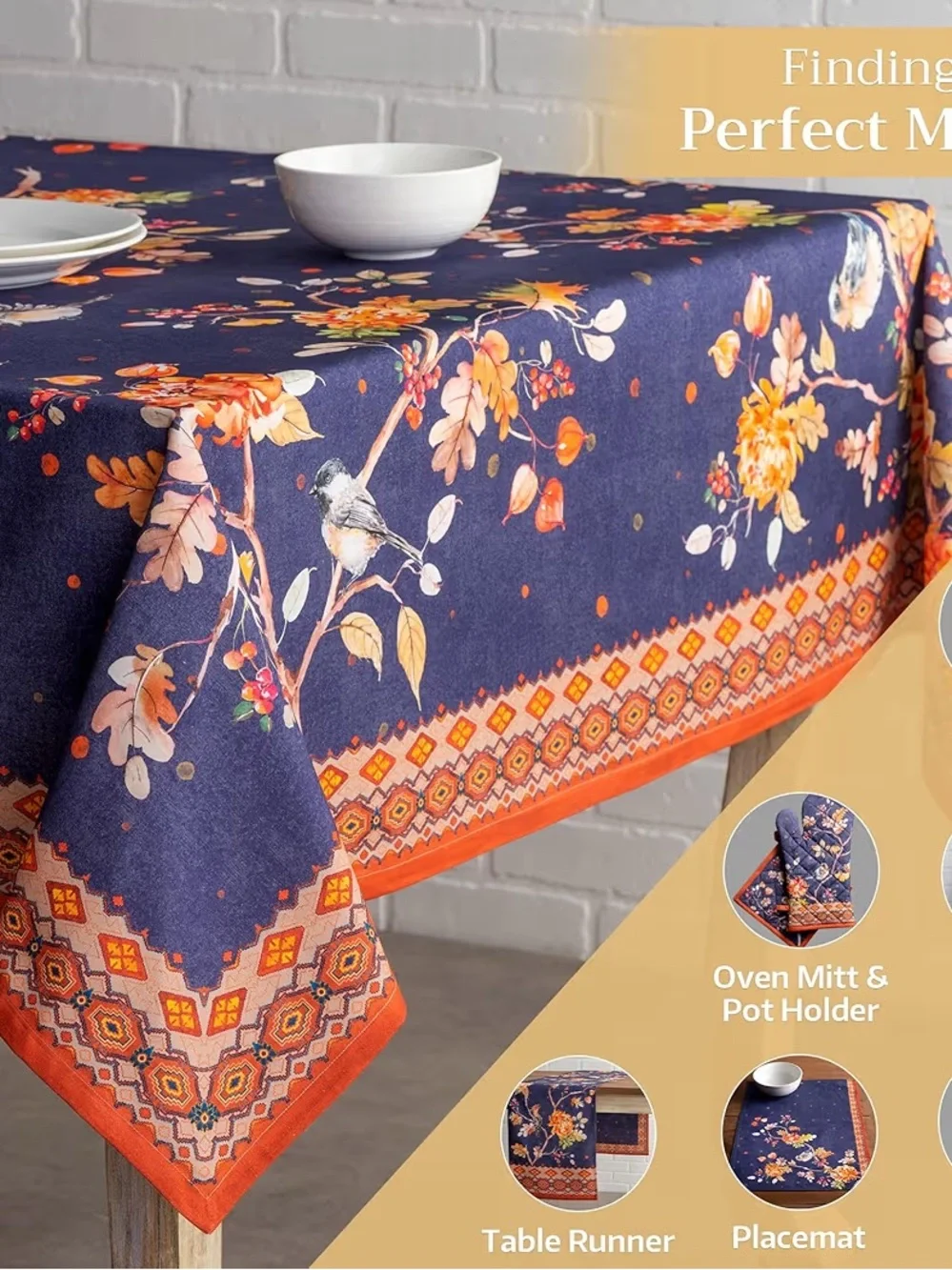 Maison D' Hermine Table Cloth Square Table 100% Cotton 54 X 54 Kelim - Infinity)